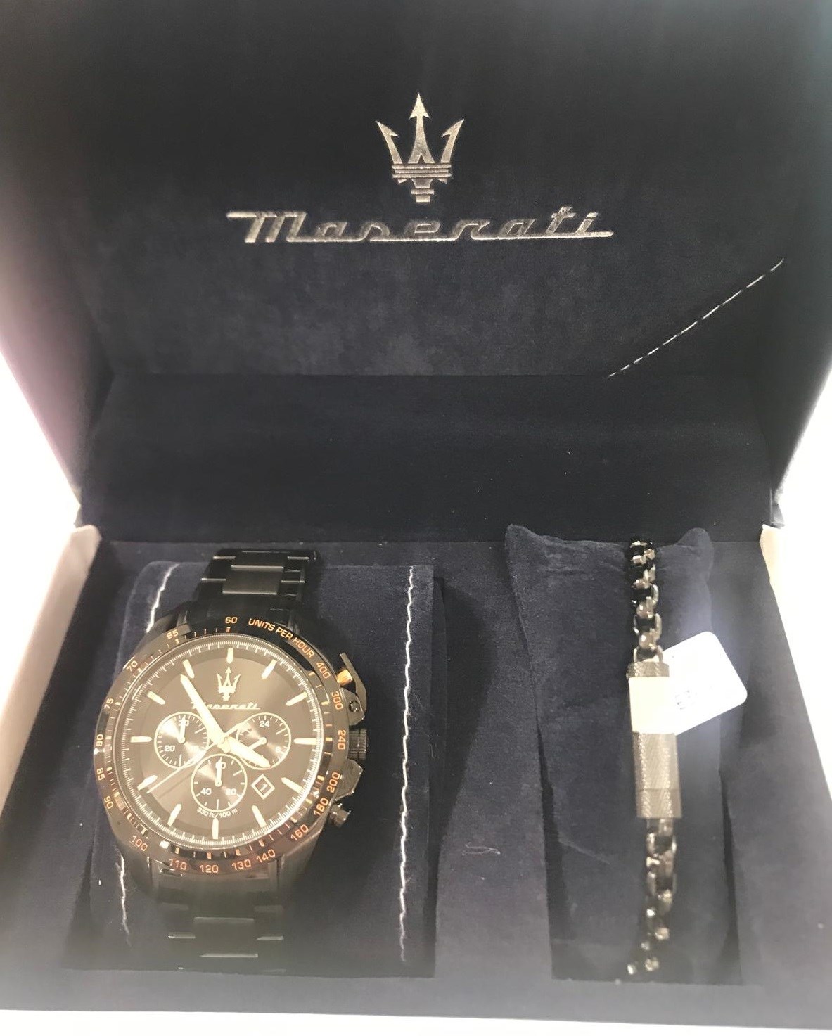 Maserati Traguardo Men’s Black Bracelet Watch & Black Chain Bracelet Set £369.00