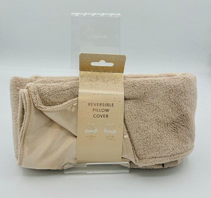 Mink Reversible Satin and Towelling Pillow Cover £12.99